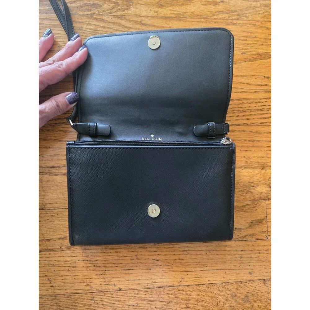 Kate Spade New York Kerri Wallet Crossbody Convertible Purse Black Leather Bag